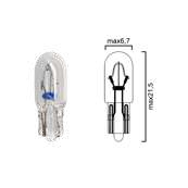 Bulb glass wedge base W2x4,6d 14V 3W T6,5