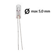 Wire base miniature incandescent light bulbs, T4,7 1,1W 14V. Pack of 3 pcs.