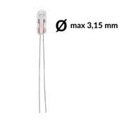 Wire base miniature incandescent light bulbs, T3 70mA 24V. Pack of 5 pcs.