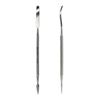 Spudger with triangular tip and with thick, rounded and curved tip